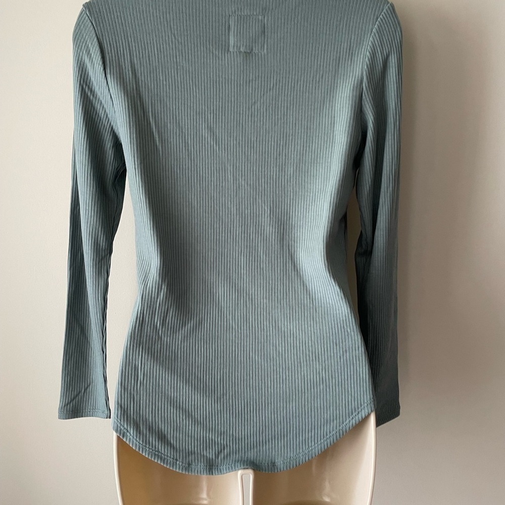 CHASER Ribbed Long Sleeve Top Blue Gray Size Small - Picture 3 of 12